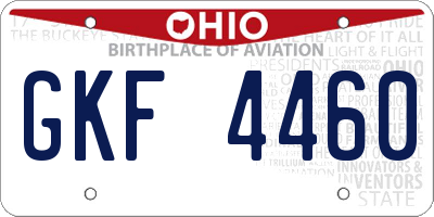 OH license plate GKF4460