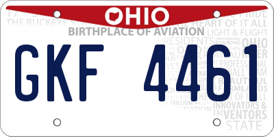 OH license plate GKF4461