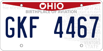 OH license plate GKF4467