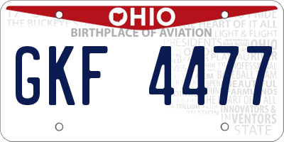 OH license plate GKF4477
