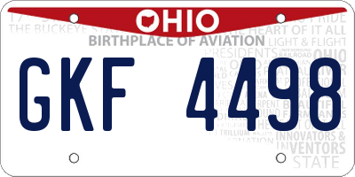 OH license plate GKF4498