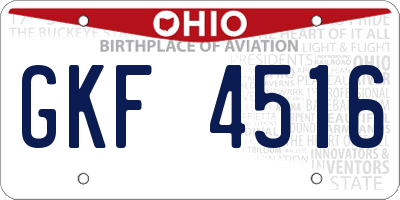 OH license plate GKF4516