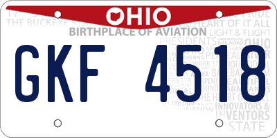 OH license plate GKF4518