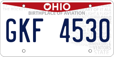OH license plate GKF4530