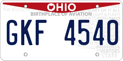 OH license plate GKF4540