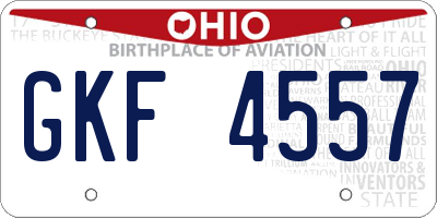 OH license plate GKF4557