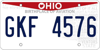 OH license plate GKF4576