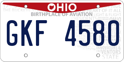 OH license plate GKF4580