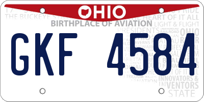 OH license plate GKF4584