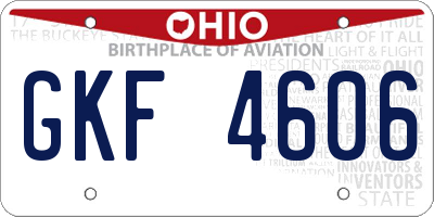 OH license plate GKF4606