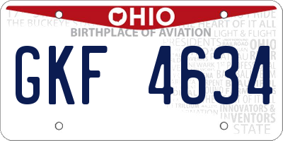 OH license plate GKF4634