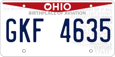 OH license plate GKF4635