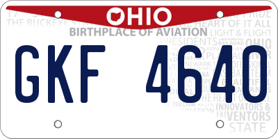 OH license plate GKF4640