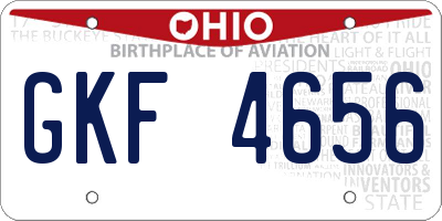OH license plate GKF4656
