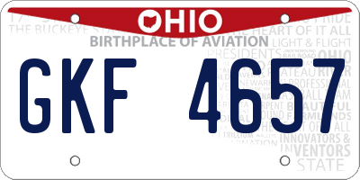 OH license plate GKF4657
