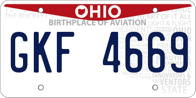 OH license plate GKF4669