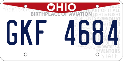 OH license plate GKF4684