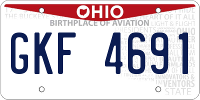 OH license plate GKF4691