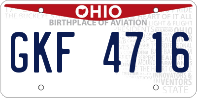 OH license plate GKF4716