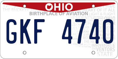 OH license plate GKF4740