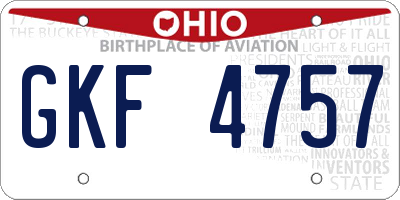OH license plate GKF4757