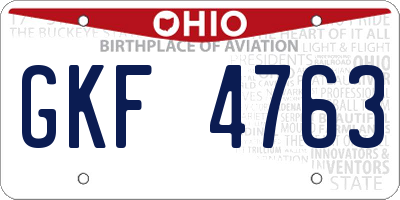 OH license plate GKF4763