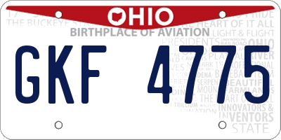 OH license plate GKF4775