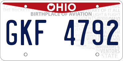 OH license plate GKF4792
