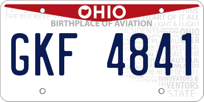 OH license plate GKF4841