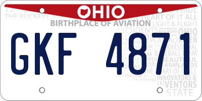 OH license plate GKF4871