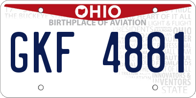 OH license plate GKF4881