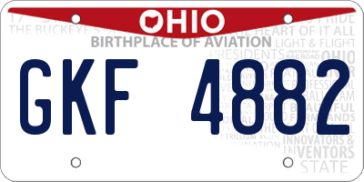OH license plate GKF4882