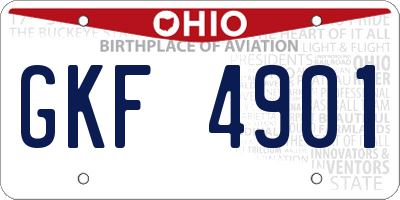 OH license plate GKF4901