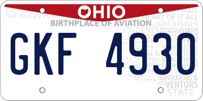OH license plate GKF4930
