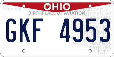 OH license plate GKF4953