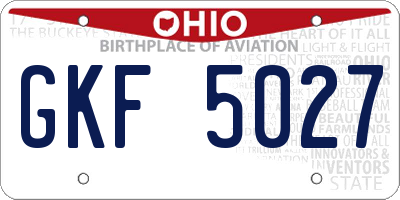 OH license plate GKF5027