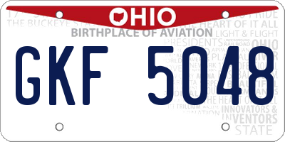 OH license plate GKF5048