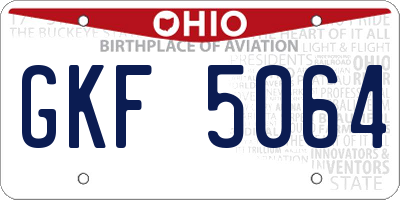 OH license plate GKF5064