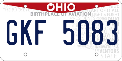 OH license plate GKF5083