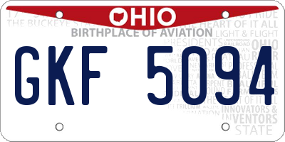 OH license plate GKF5094