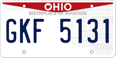 OH license plate GKF5131
