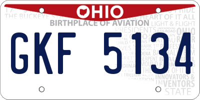 OH license plate GKF5134