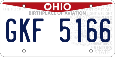 OH license plate GKF5166
