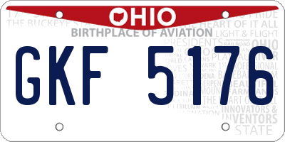 OH license plate GKF5176