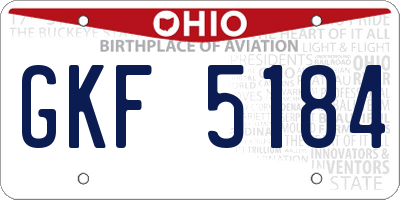 OH license plate GKF5184
