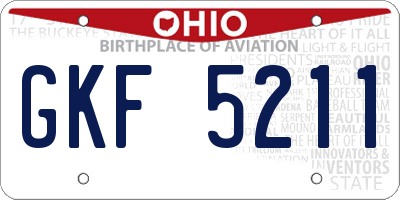 OH license plate GKF5211