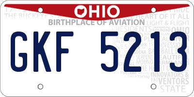 OH license plate GKF5213