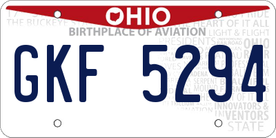 OH license plate GKF5294