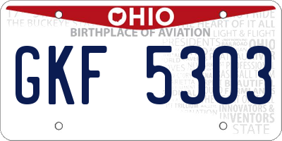 OH license plate GKF5303