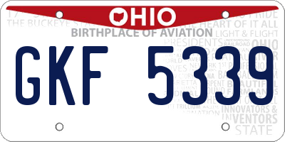 OH license plate GKF5339